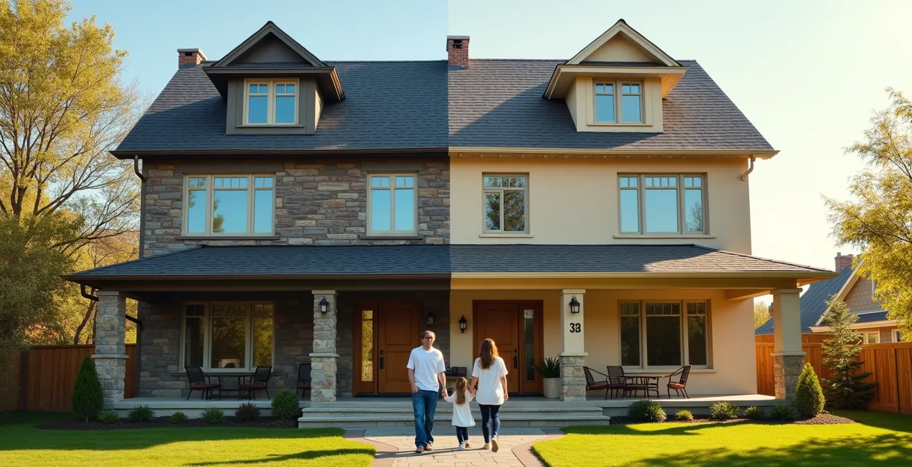 Transformation esthétique d'une façade de maison québécoise grâce à l'isolation thermique par l'extérieur avec bardage