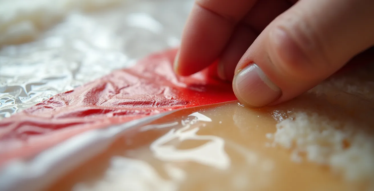 Installation professionnelle d'un pare-vapeur en polyéthylène sur un mur isolé québécois